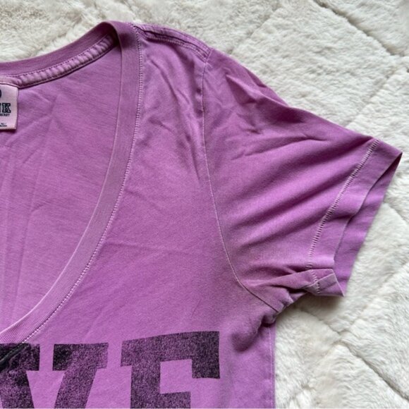 Victoria's Secret PINK | Short Sleeve Lavender V-Neck Tee Shirt | Size Small - Picture 5 of 9